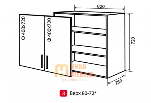 Модульная кухня maXima верх 8 в 80x72 (Vip-мастер)