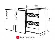 Модульная кухня Колор Микс верх 9 вс 80x72  витрина AL (Vip-мастер)