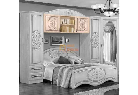 Модульная Спальня Василиса антресоль над кроватью 160 (Мастер Форм)