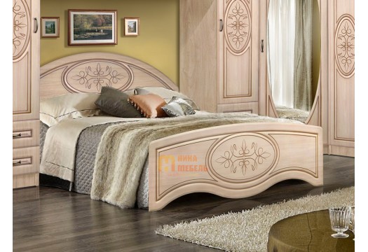 Модульная Спальня Василиса кровать с изножьем &короб для белья (Мастер Форм)