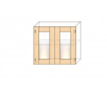 Модульная кухня София Класика шпон верх 80&39 витрина (СОКМЕ)