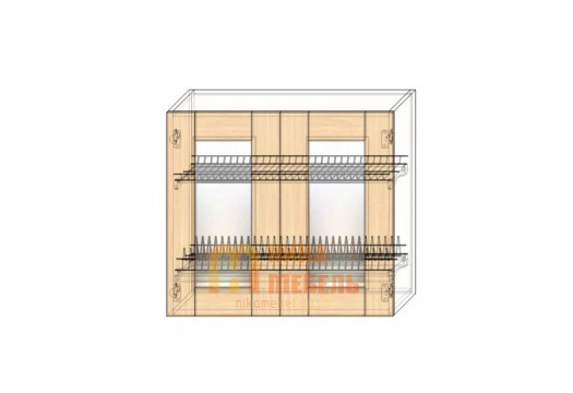 Модульная кухня София Класика шпон верх 80 витрина сушка (СОКМЕ)