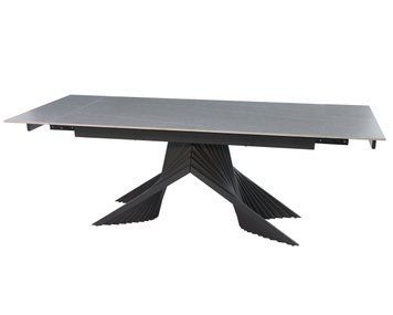 Стіл ROSARIO CERAMIC 160(220)*90 сірий мат/чорний каркас 12320 фото