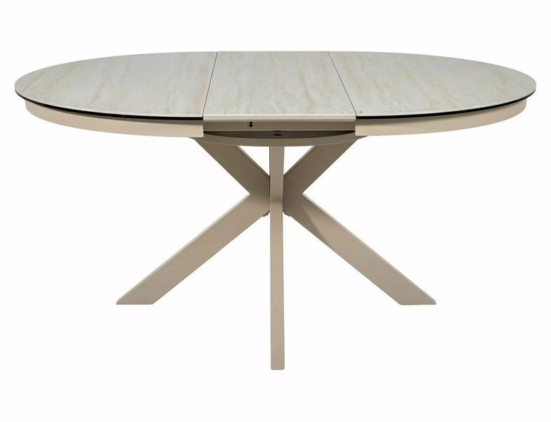 Стіл PORTO CERAMIC 120(160)*120 бежевий травертин/кашемір 13354 фото