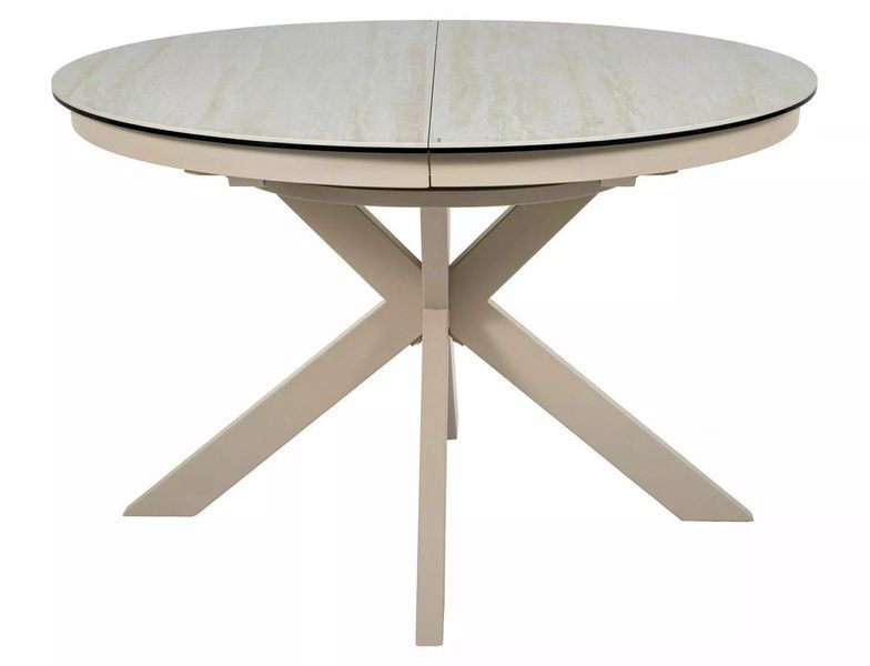 Стіл PORTO CERAMIC 120(160)*120 бежевий травертин/кашемір 13354 фото