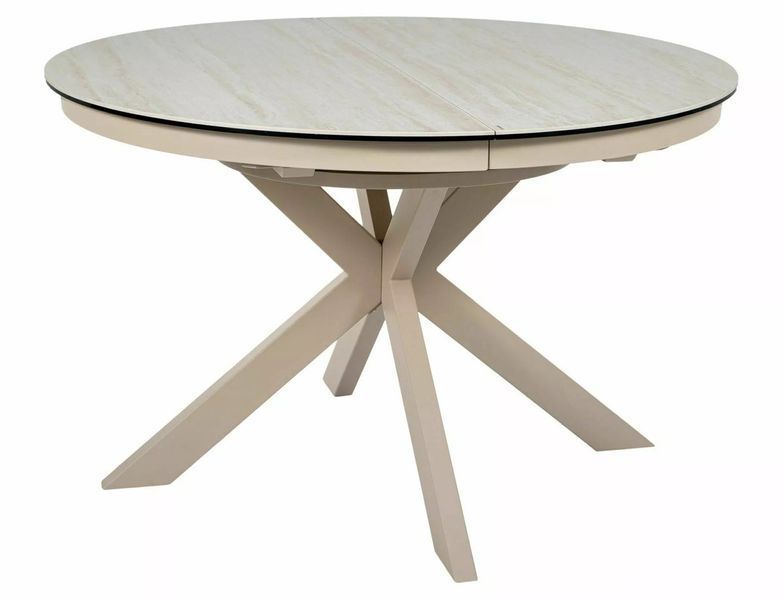 Стіл PORTO CERAMIC 120(160)*120 бежевий травертин/кашемір 13354 фото