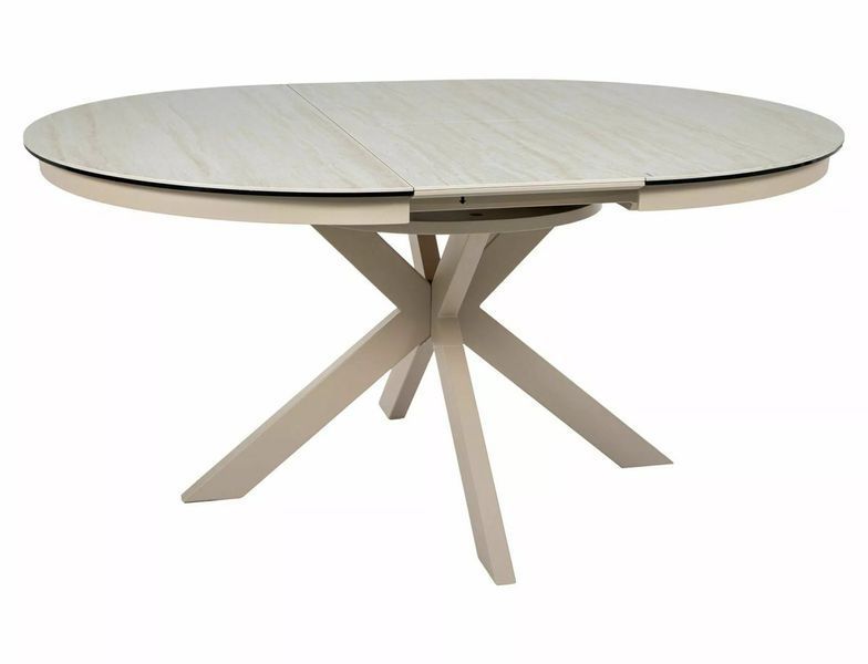Стіл PORTO CERAMIC 120(160)*120 бежевий травертин/кашемір 13354 фото
