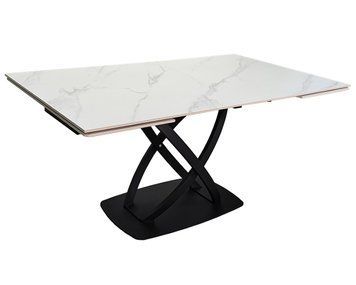 Стіл HILDA CERAMIC 160(240)*90 білий мат/чорний 12407 фото