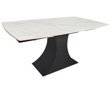 Стіл GILBERT CERAMIC 160(240)*90 білий мат/чорний 12408 фото