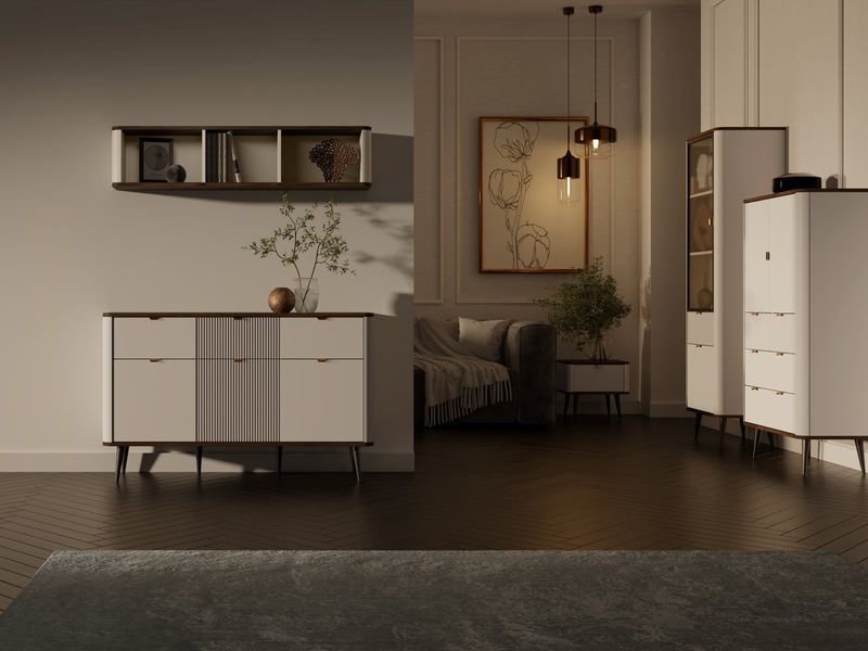 Шафа низька MARLY REG 6 кашемір/горіх 12805 фото
