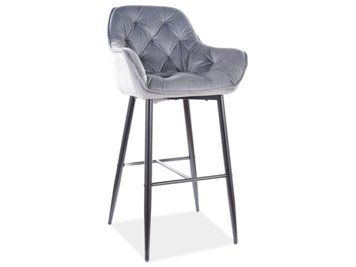 Барний стілець CHERRY H-1 VELVET чорний каркас/сірий BL.14 4119 фото