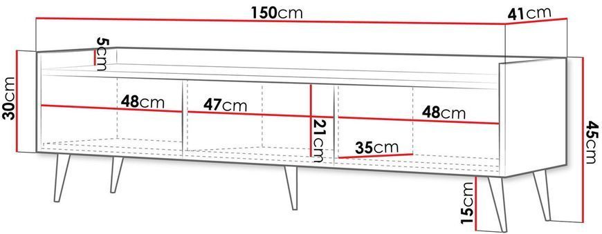 Тумба під телевізор ADEMO REG 6 горіх/горіх 12546 фото