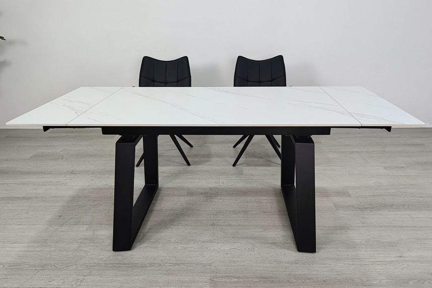 Стіл BERNARD CERAMIC 140(200)*90 білий мат/чорний 12420 фото