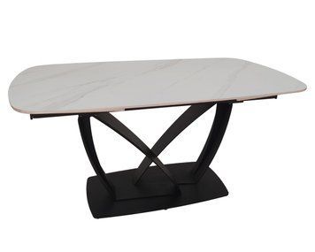 Стіл TYLER CERAMIC 160(240)*90 білий мат/чорний 12421 фото