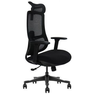 Крісло поворотне LESTER чорна тканина/чорний каркас 11806 фото