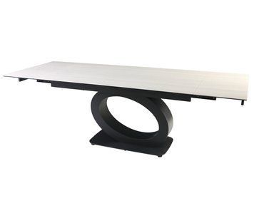 Стіл OVIDIO CERAMIC 160(240)*90 білий дуб/чорний каркас 12322 фото