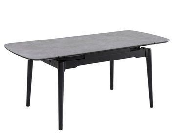 Стіл DUBLIN CERAMIC 120(180)*80 світло-сірий/чорний каркас 12850 фото
