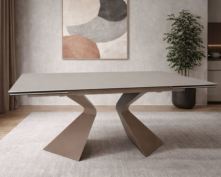 Стіл LAURA CERAMIC 160(240)*90 бежевий мат/бежевий 12971 фото