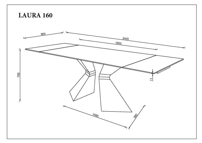 Стіл LAURA CERAMIC 160(240)*90 бежевий мат/бежевий 12971 фото