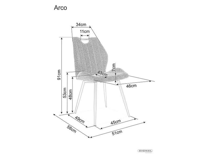 Стілець ARCO BREGO чорний каркас/світлий беж 31 13096 фото