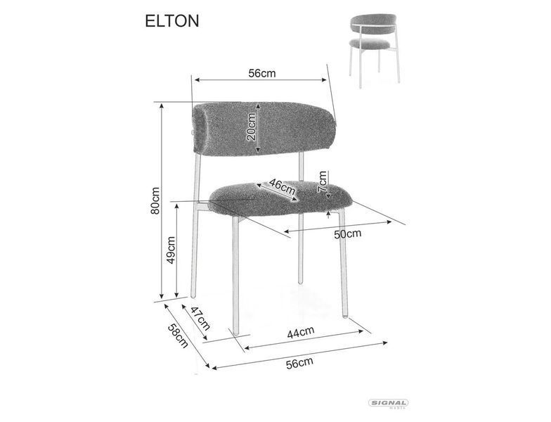 Стілець ELTON D NOELLE горіх метал/беж 30 13132 фото