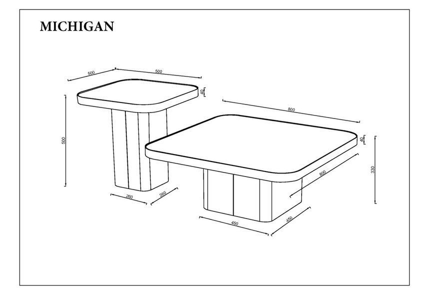 Журнальний столик MICHIGAN білий глянець/чорний (к-кт) 12423 фото
