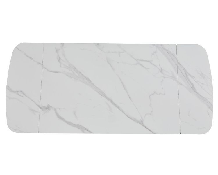 Стіл DUBLIN CERAMIC 120(180)*80 білий глянець/чорний каркас 12323 фото