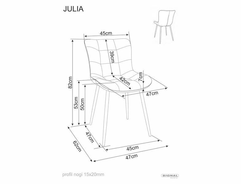 Стілець JULIA BREGO чорний каркас/світлий беж 31 13191 фото