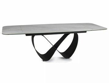 Стіл INFINITY CERAMIC 160(240)*95 білий NATURE CLOUD/чорний 11191 фото