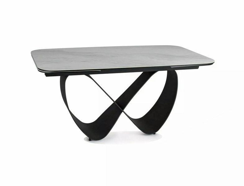 Стіл INFINITY CERAMIC 160(240)*95 білий NATURE CLOUD/чорний 11191 фото