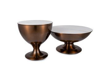 Журнальний столик SALSA білий/мідний (к-кт) д.75, д.50 12250 фото