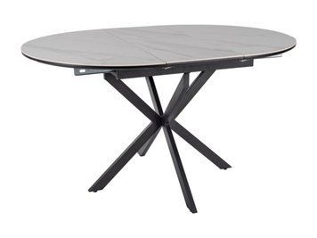 Стіл GASTON CERAMIC 100(135)*100 білий/чорний 12082 фото