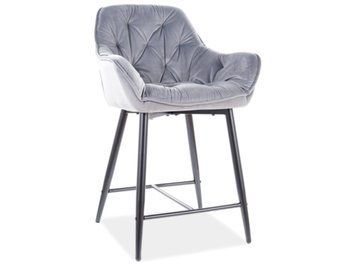 Барний стілець CHERRY H-2 VELVET чорний каркас/сірий BL.14 3873 фото