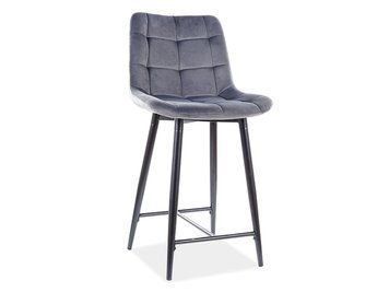 Напівбарний стілець CHIC H-2 VELVET чорний каркас/сірий BL.14 3876 фото