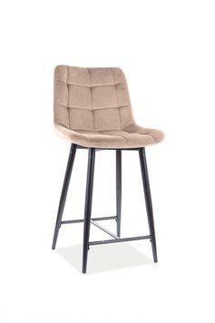 Напівбарний стілець CHIC H-2 VELVET чорний каркас/беж BL. 28 5123 фото