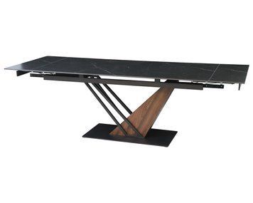 Стіл FERNANDO CERAMIC 180(240)*90 чорний мат/темний горіх 12319 фото