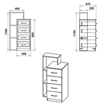 Комод-4-1л p444-buk фото