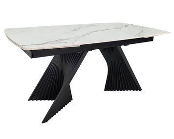 Стіл EDMUND CERAMIC 160(240)*90 білий мат/чорний 12402 фото