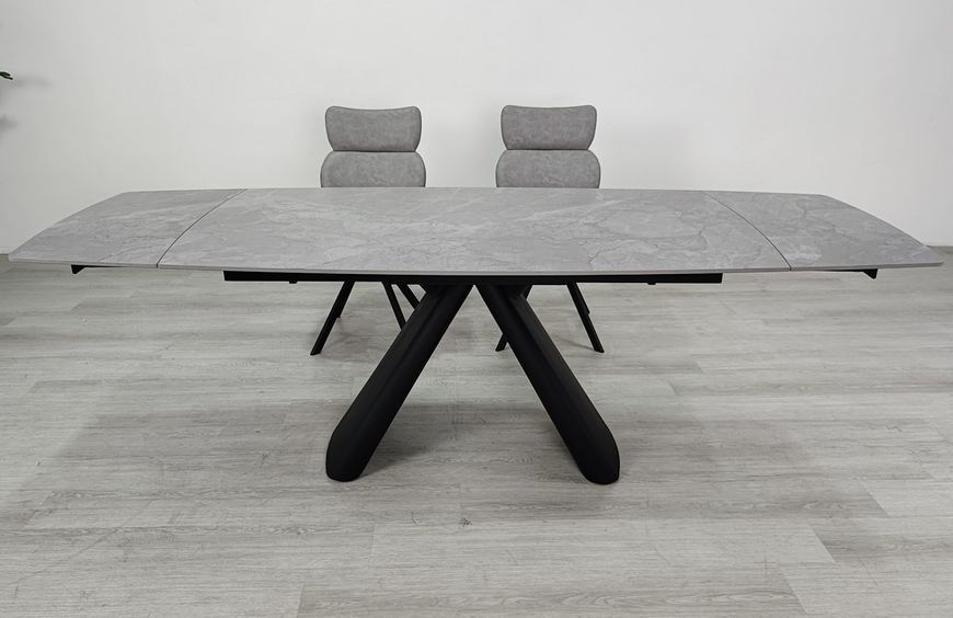 Стіл GREYSON CERAMIC 160(240)*90 сірий мат/чорний 12403 фото
